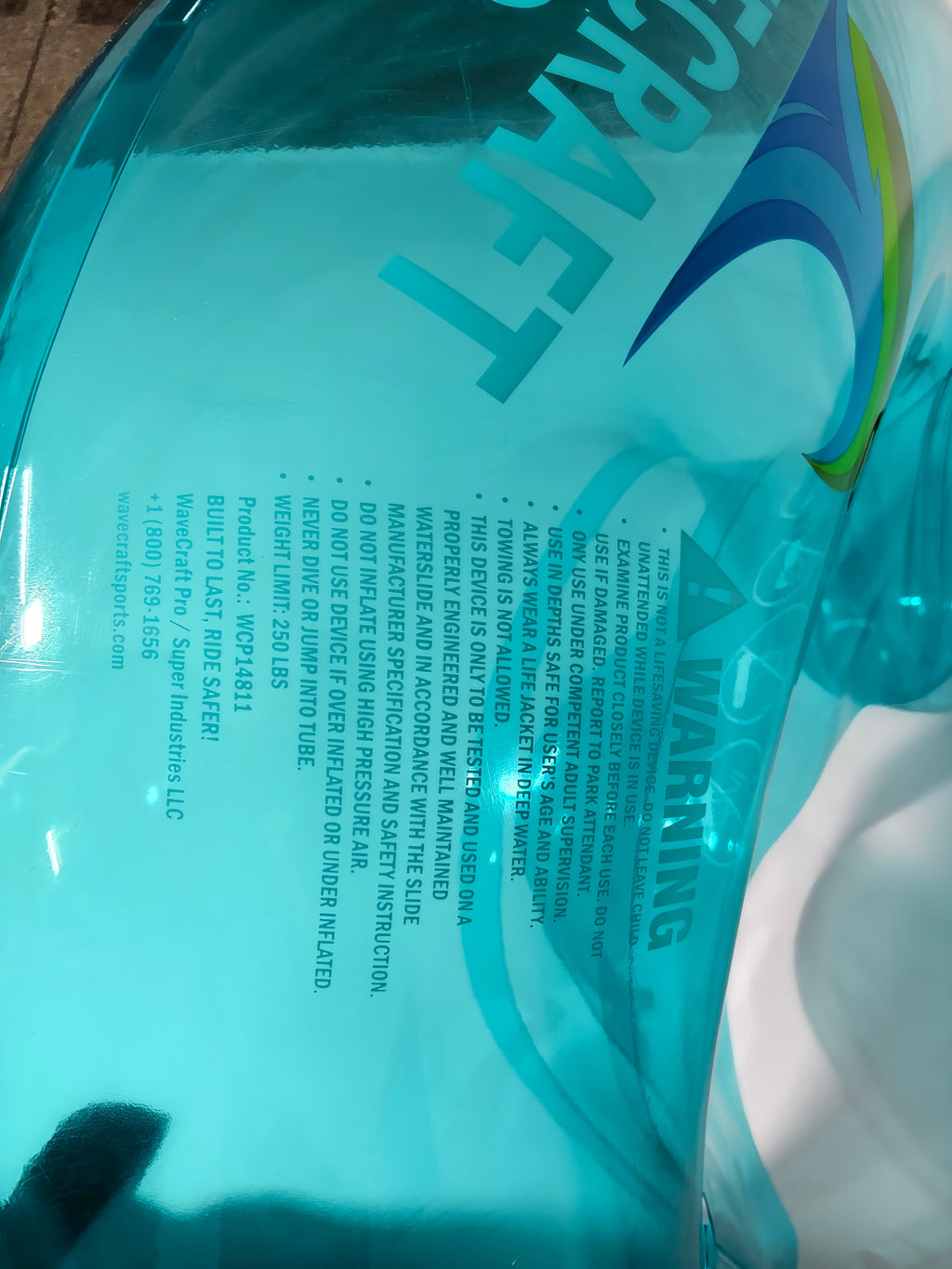 Transparent blue WaveCraft Pro 48-inch U-Shape Tube Transparent, product view 9