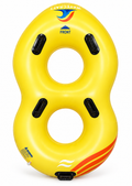 Yellow WaveCraft Pro 42-inch Double Tube with two seating openings and black handles